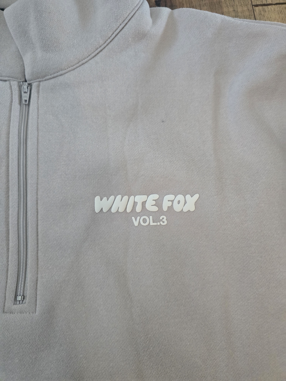 White Fox Boutique Light Gray Quarter-Zip Sweatshirt - Picture 2 of 3